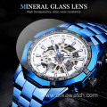 Forsining Blue Design Stainless Steel Men Mechanical Automatic Wrist Watches Top Brand Luxury Military Sport Male Clock